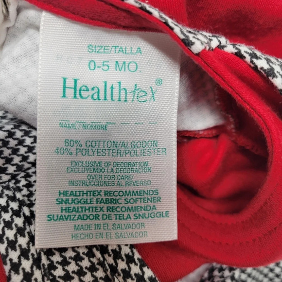 🌴3/$15🌴 HealthtexVintage knit romper Size 0-5 months Red herringbone - Picture 2 of 12